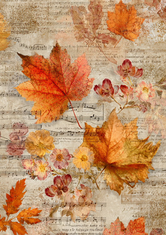 Rice Paper For Decoupage Autumn Leaves Journaling Page Collage  Cat. No.9311