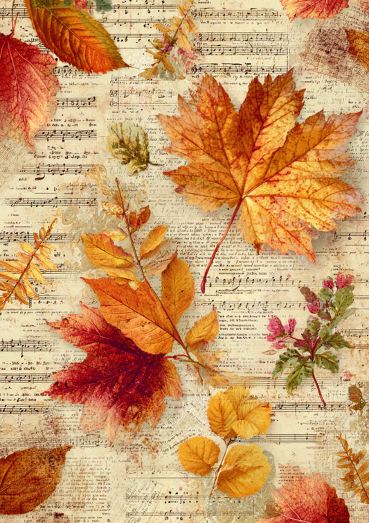 Rice Paper For Decoupage Autumn Leaves Journaling Page Collage  Cat. No.9312