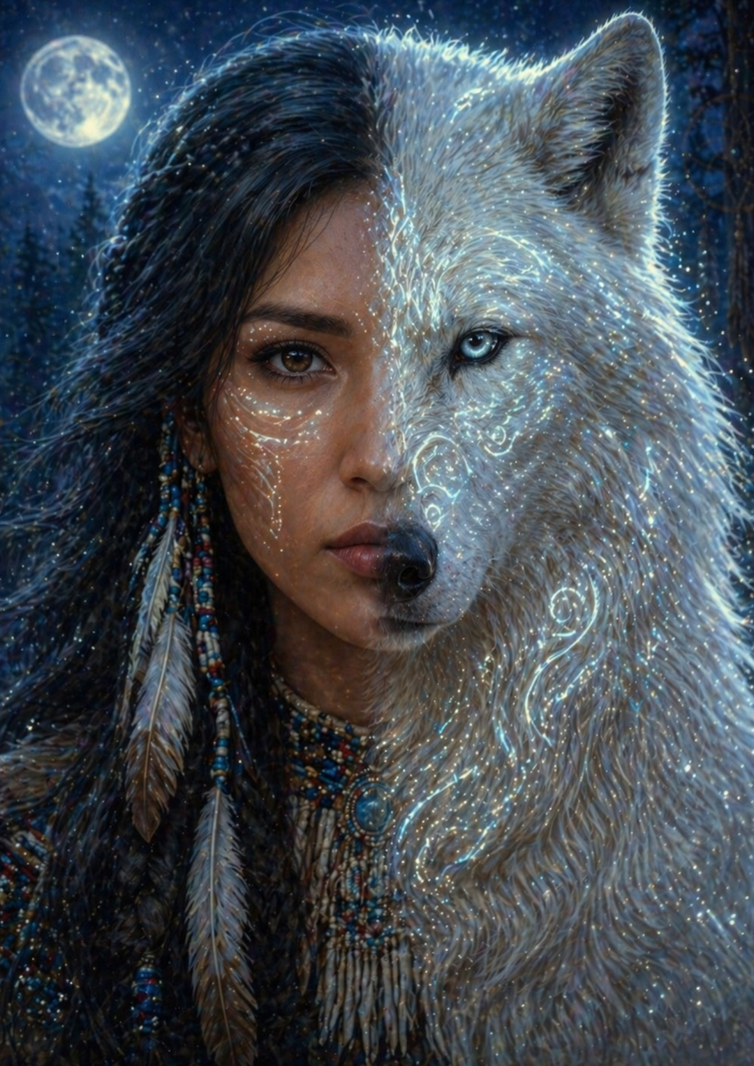 Rice Paper For Decoupage Wild Soul - Native Woman Face  Full  Cat. No.9337