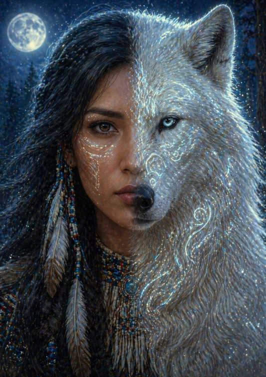 Rice Paper For Decoupage Wild Soul - Native Woman Face  Full  Cat. No.9337
