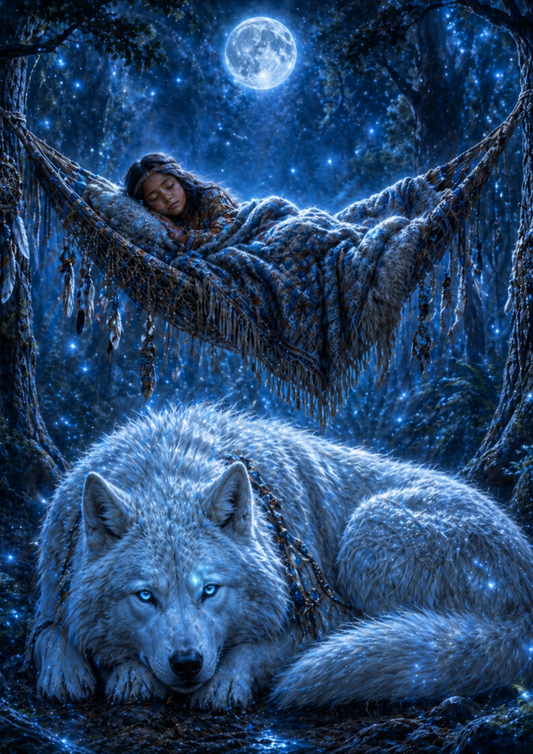 Rice Paper For Decoupage Wild Soul - Girl & Wolf  Full  Cat. No.9342