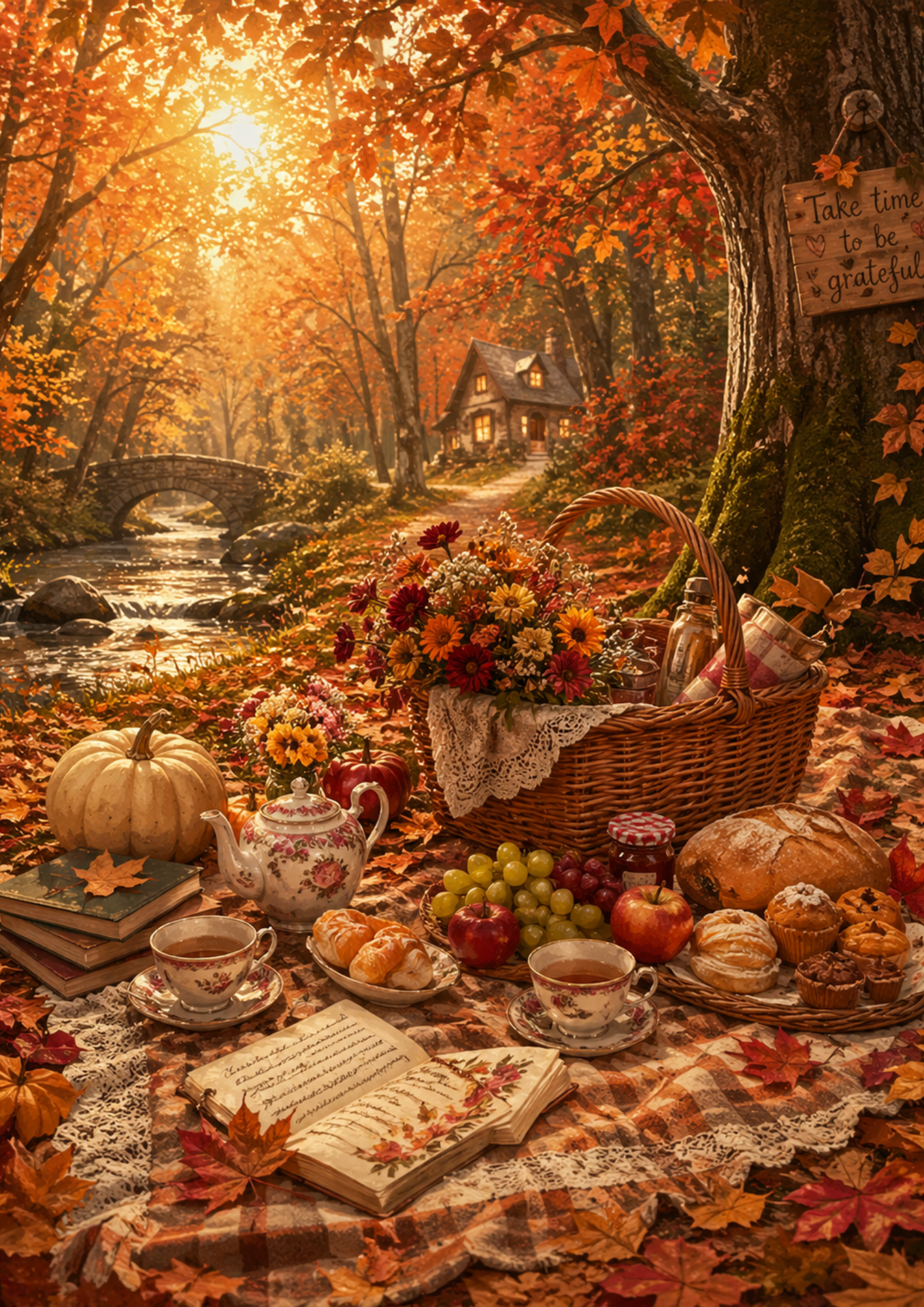 Rice Paper For Decoupage  Autumn Picnic Full  Cat. No. 9351