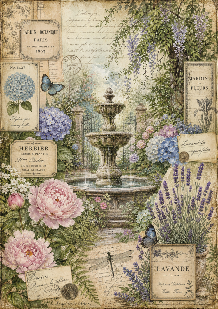 Reispapier für Decoupage, Blumenhintergrund, vollständig, Kat. Nr. 4809