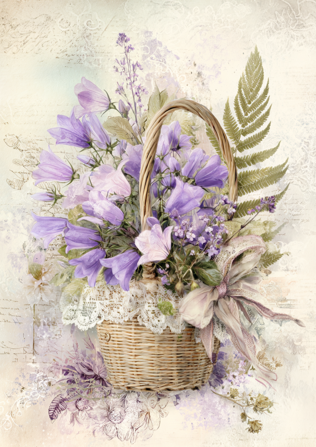 Reispapier für Decoupage, Blumenhintergrund, vollständig, Kat. Nr. 4809