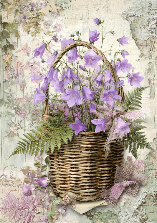 Reispapier für Decoupage, Blumenhintergrund, vollständig, Kat. Nr. 4809