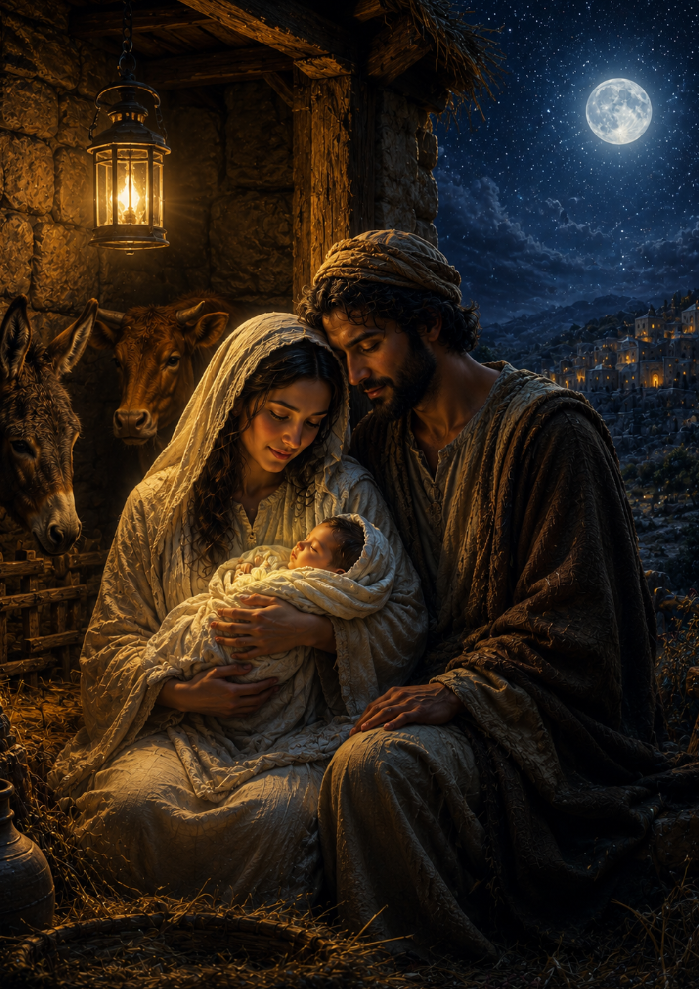 Rice Paper For Decoupage Nativity Scene - Maria & Joseph Full  Cat. No. 9383