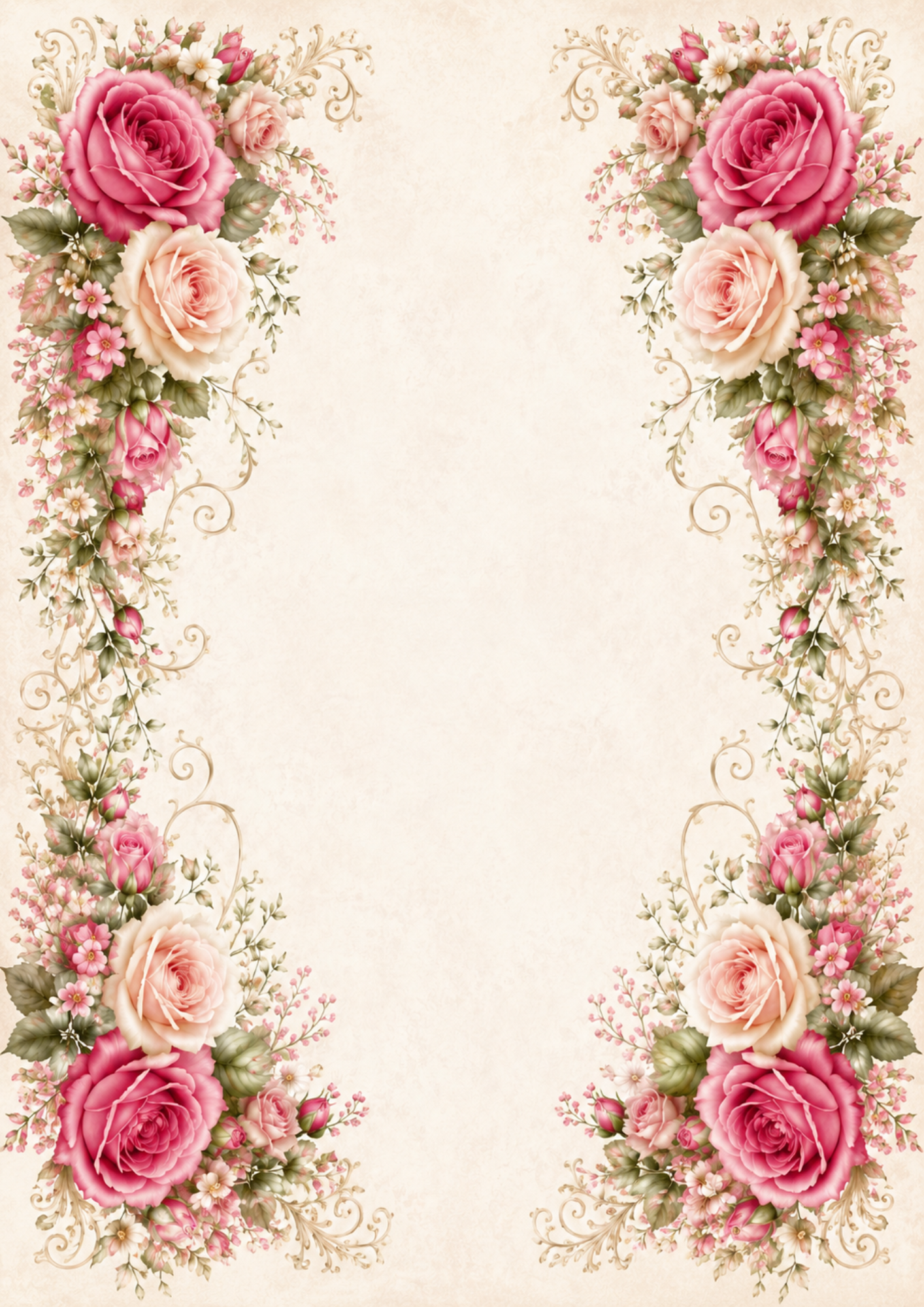 Rice Paper For Decoupage Roses Garlands Full  Cat. No. 9385