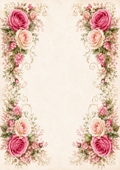 Rice Paper For Decoupage Roses Garlands Full  Cat. No. 9385