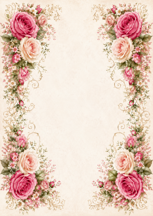 Reispapier für Decoupage, Blumenhintergrund, vollständig, Kat. Nr. 4809