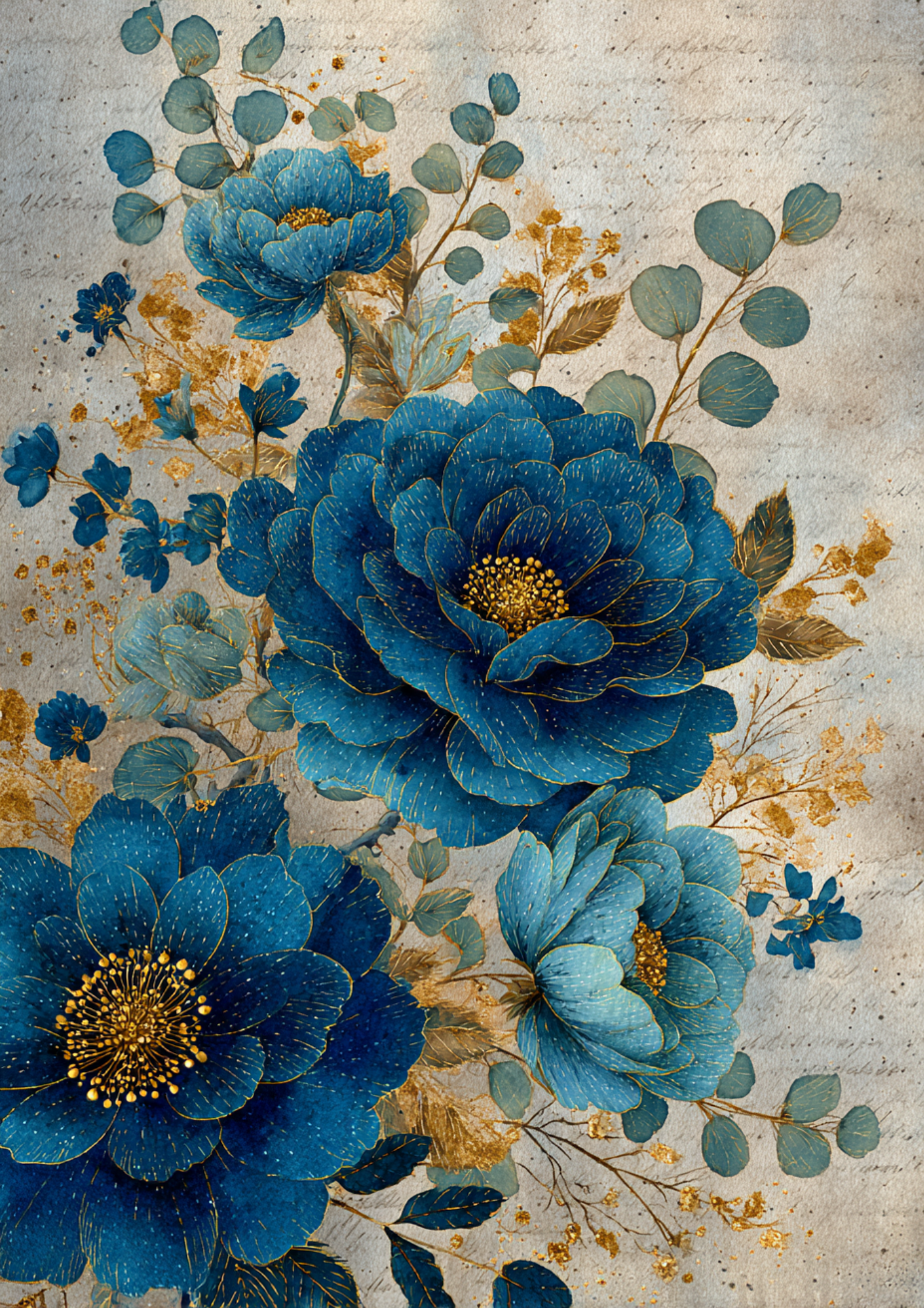 Reispapier für Decoupage, Blumenhintergrund, vollständig, Kat. Nr. 4809