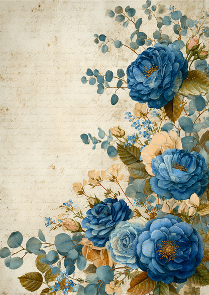 Reispapier für Decoupage, Blumenhintergrund, vollständig, Kat. Nr. 4809