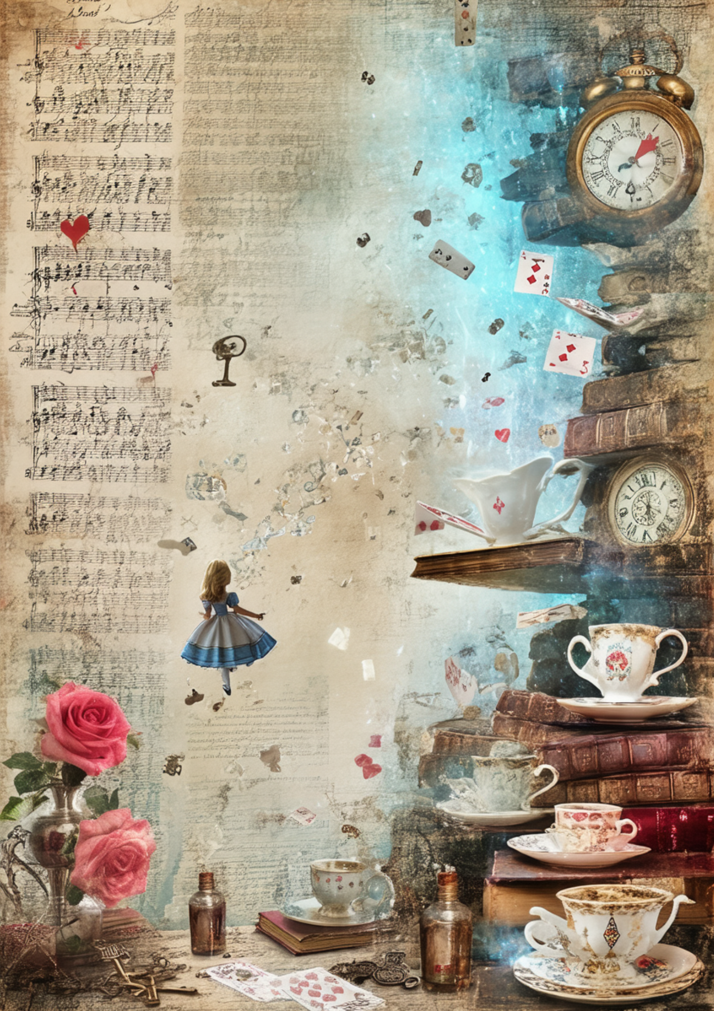 Rice Paper For Decoupage In Alice World Full  Cat. No. 9405