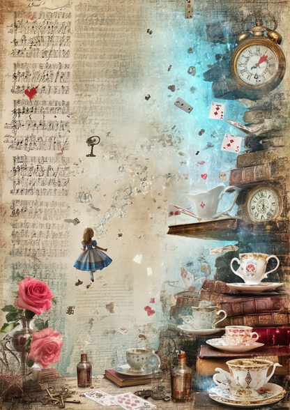 Rice Paper For Decoupage In Alice World Full  Cat. No. 9405
