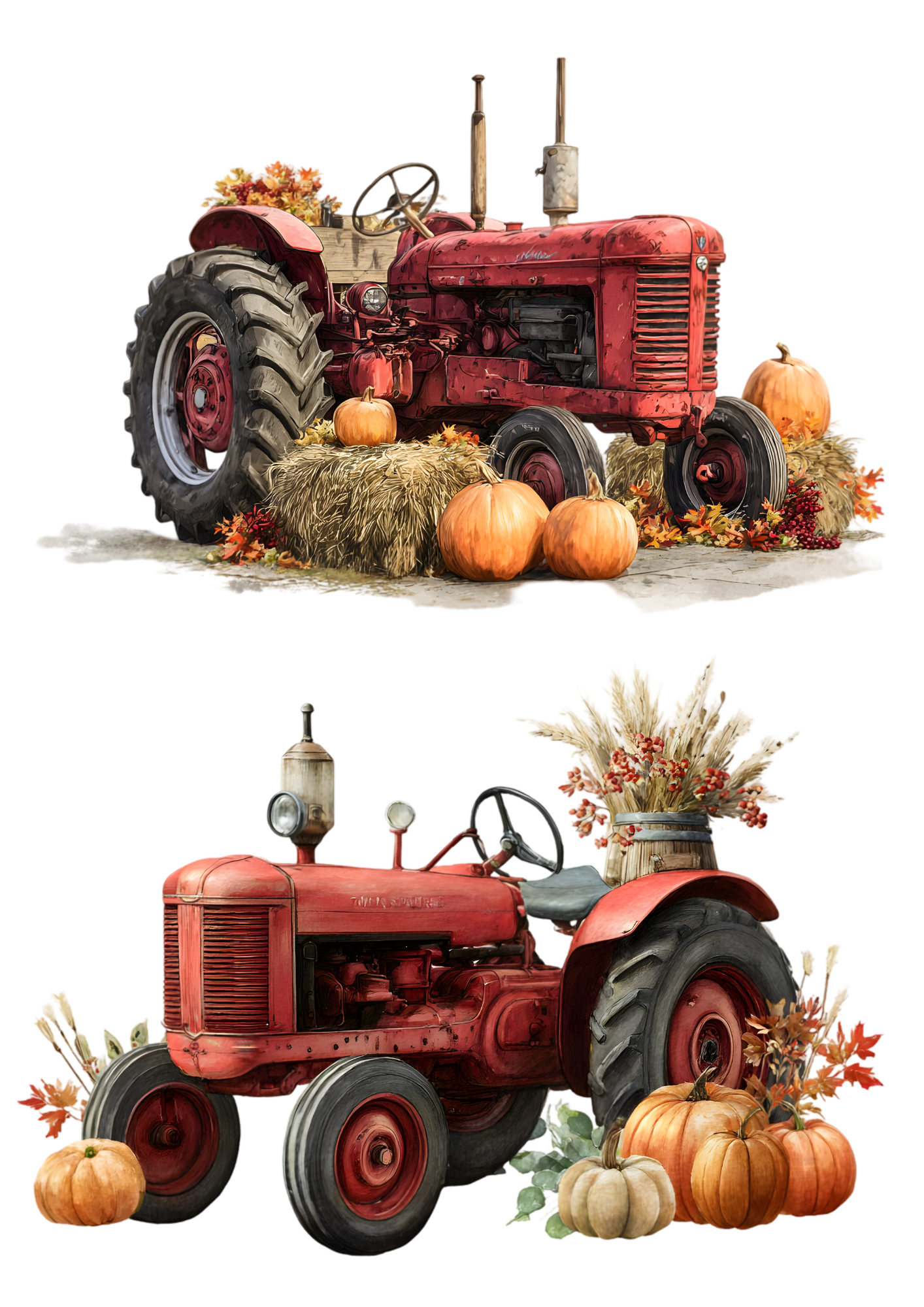 Rice Paper For Decoupage  Halloween Tractor & Pumpkins Collage Cat. No. 9440