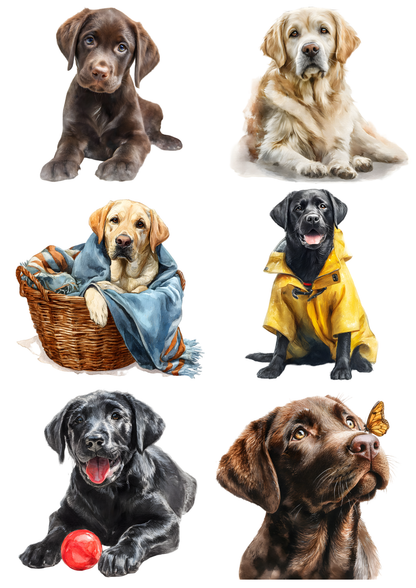 Rice Paper For Decoupage  Labrador Retriever  Collage Cat. No. 9448