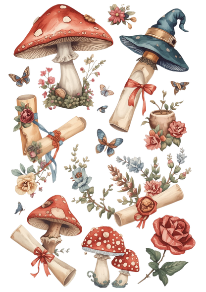 Rice Paper For Decoupage  Wonderland Accessory Composition Collage Cat. No. 9453