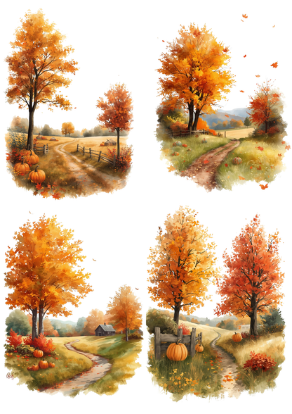 Rice Paper For Decoupage Autumn Landscapes Collage Cat. No. 9466