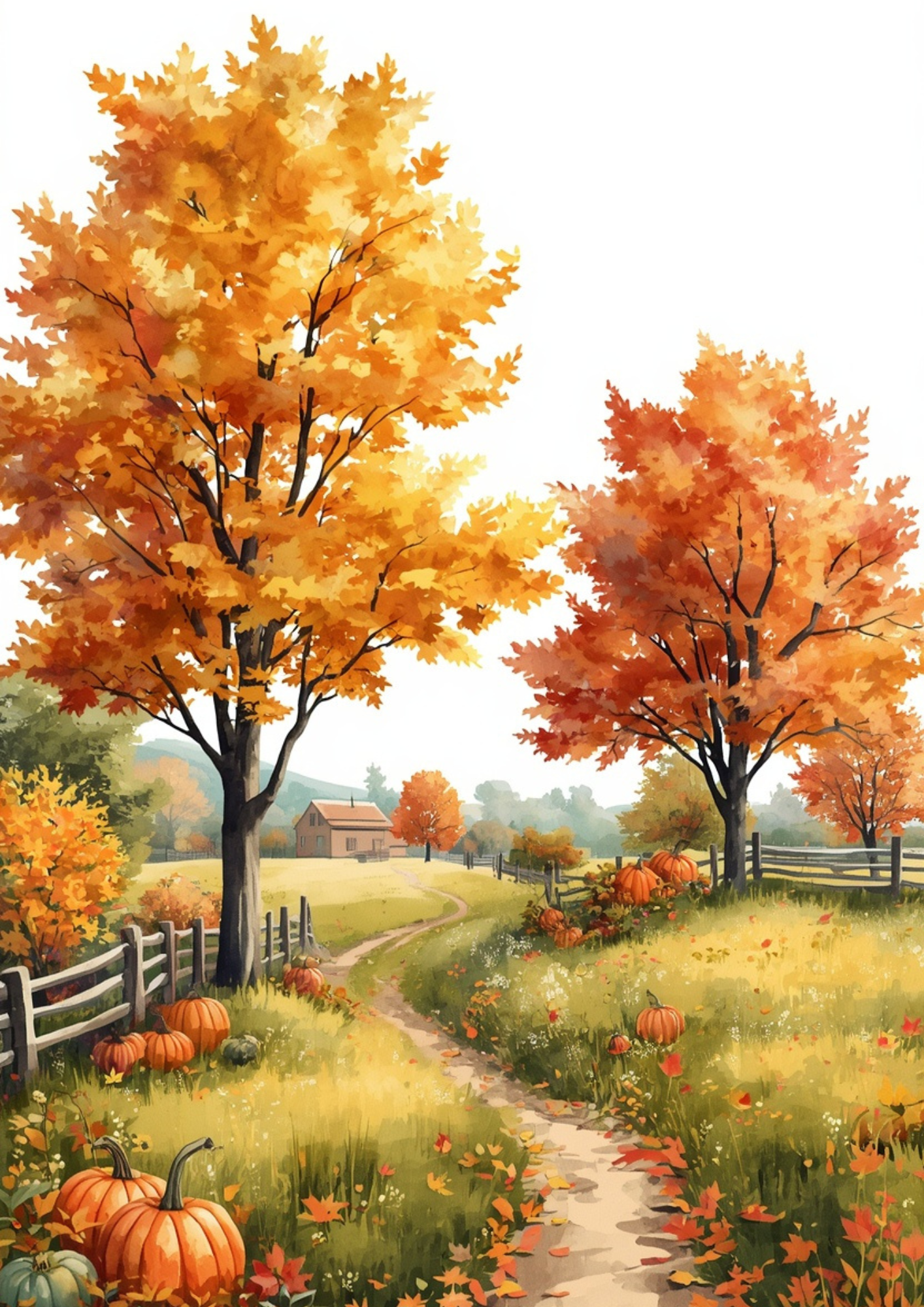Rice Paper For Decoupage Autumn Nature Landscape  Full Cat. No. 9470