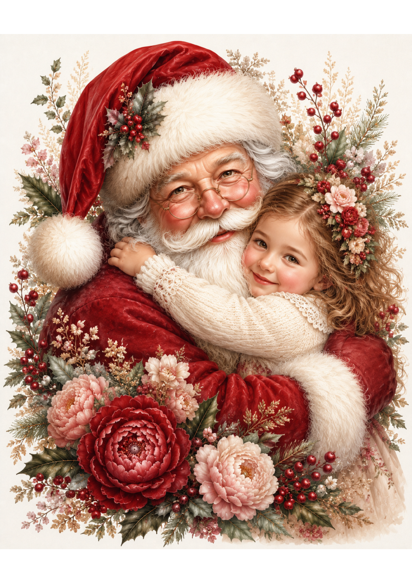 Rice Paper For Decoupage Hug from Santa Clause  Full Cat. No. 9472