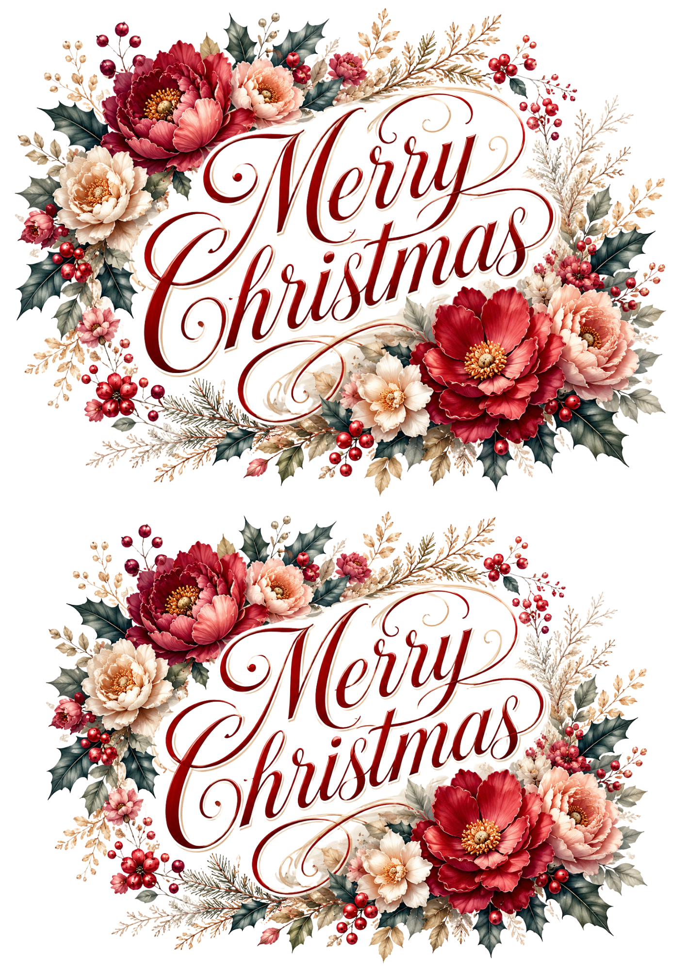 Rice Paper For Decoupage Merry Christmas Decorative Sentence Collage Cat. No. 9474