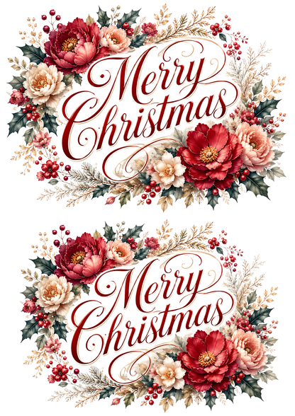 Rice Paper For Decoupage Merry Christmas Decorative Sentence Collage Cat. No. 9474