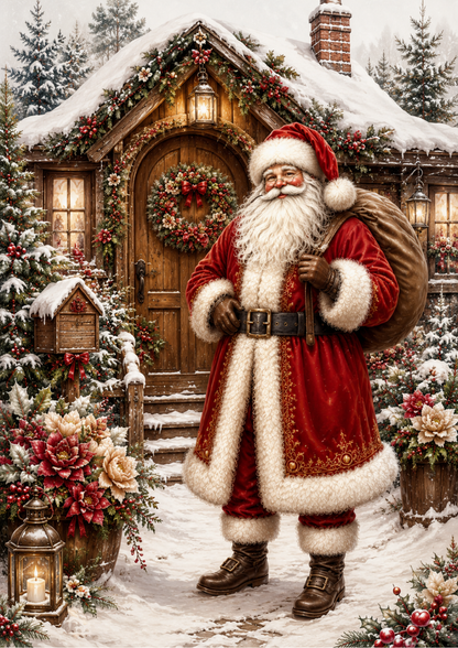 Rice Paper For Decoupage Santa Clause in the Village Full Cat. No. 9475