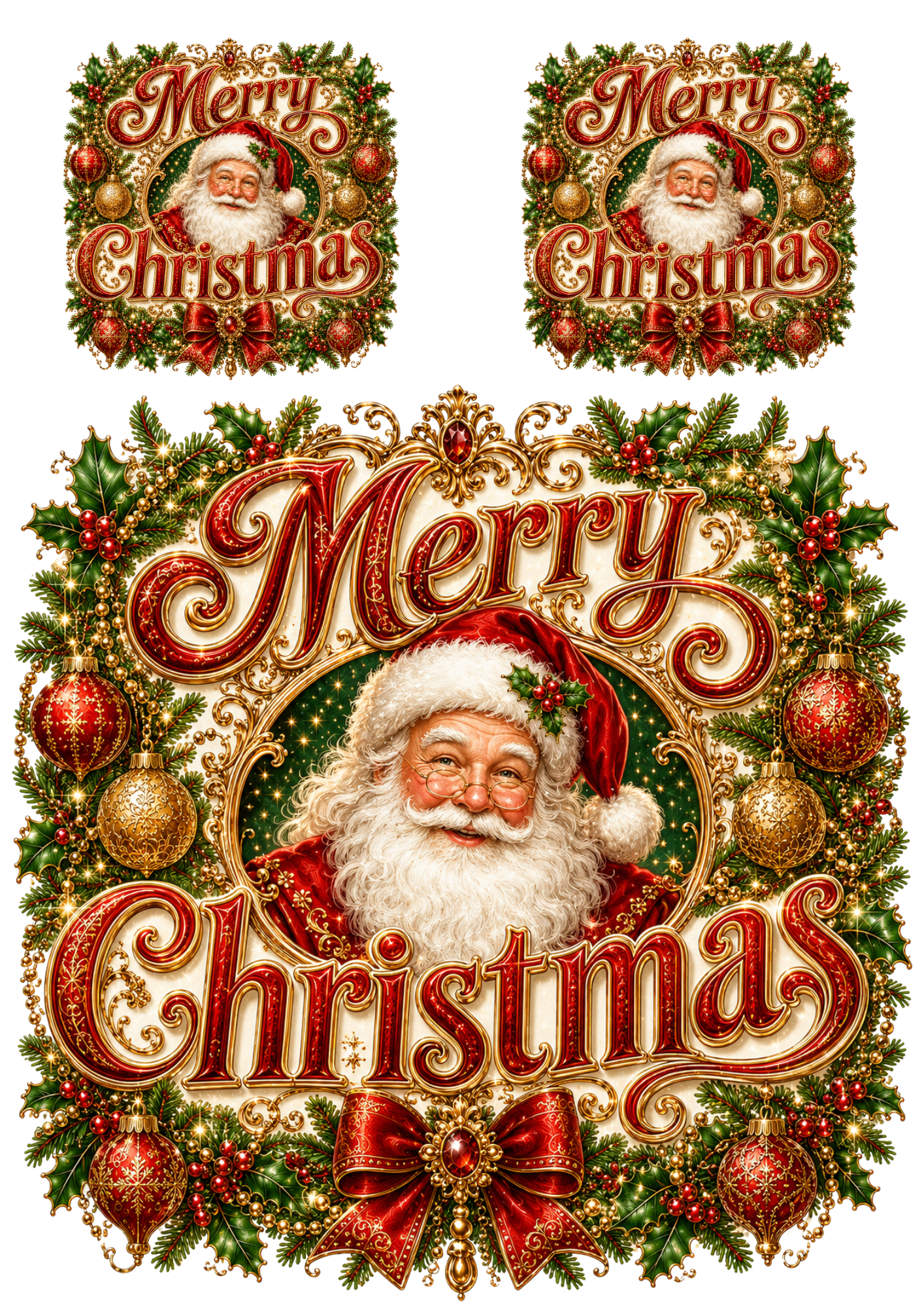 Rice Paper For Decoupage Sign -  Merry Christmas  Collage  Cat. No. 9499