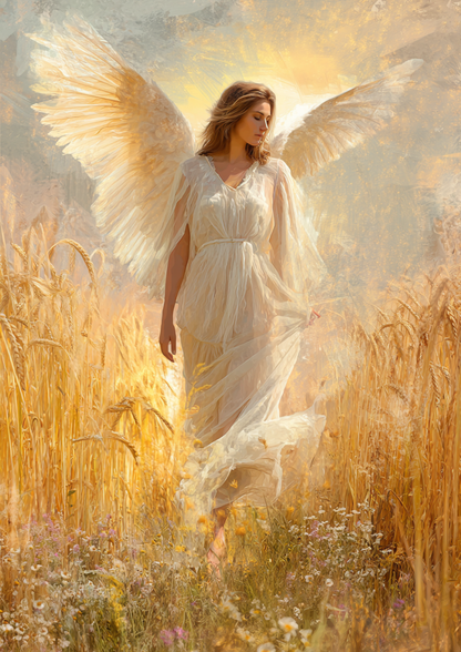 Rice Paper For Decoupage Angel in the Wheat Field Full  Cat. No. 9515