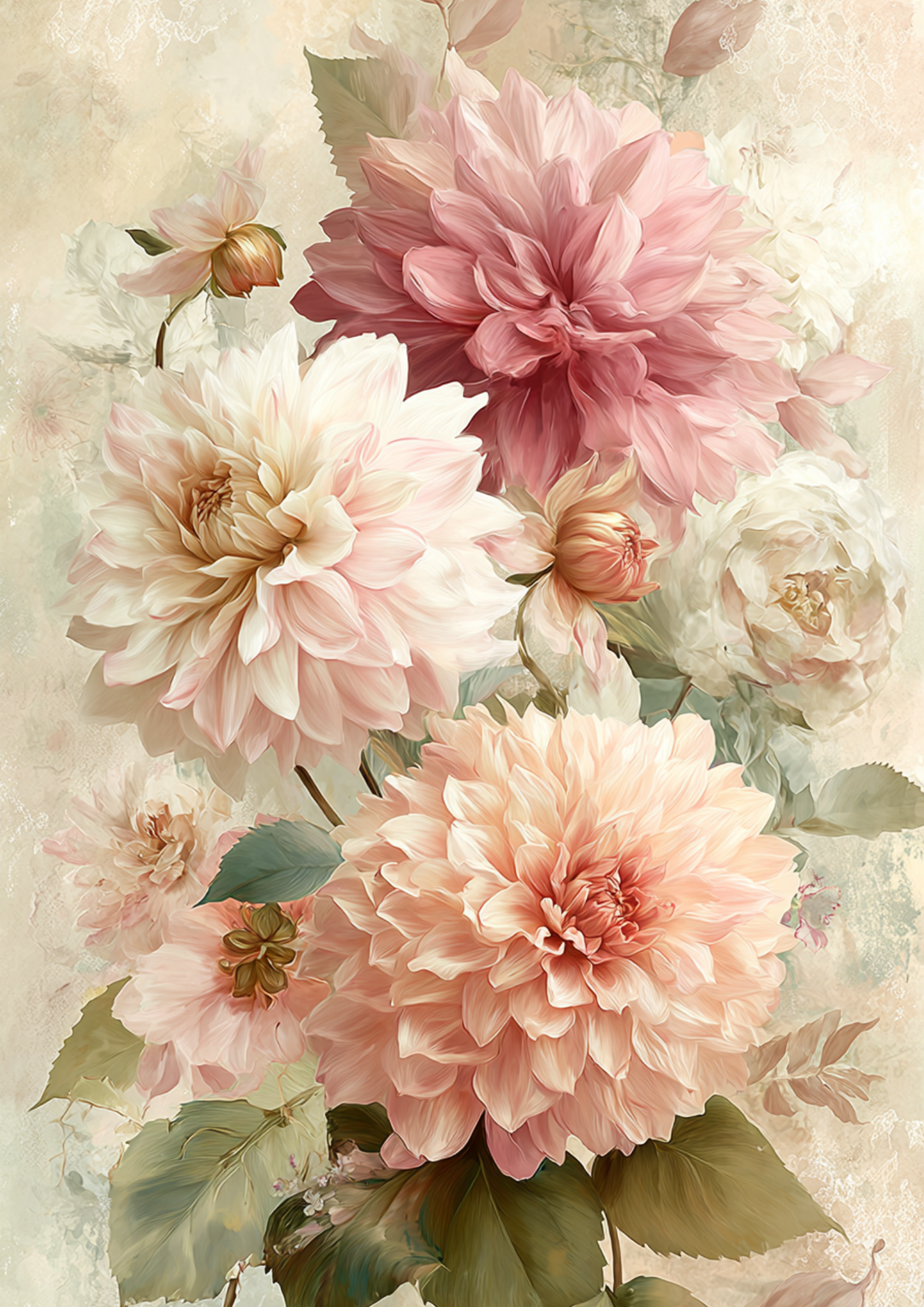 Reispapier für Decoupage, Blumenhintergrund, vollständig, Kat. Nr. 4809