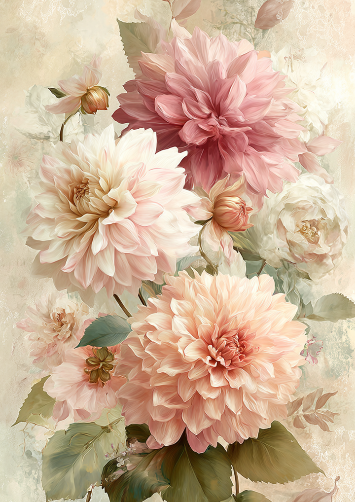 Reispapier für Decoupage, Blumenhintergrund, vollständig, Kat. Nr. 4809