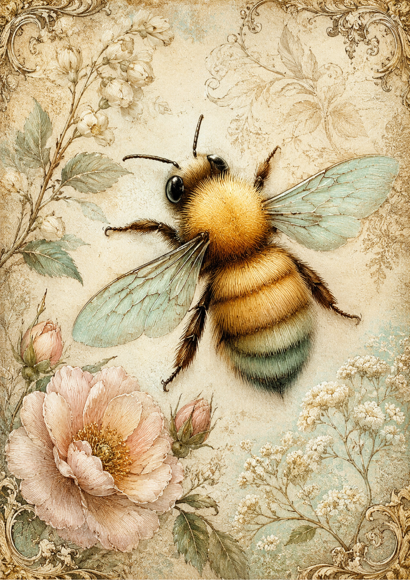 Reispapier für Decoupage, Blumenhintergrund, vollständig, Kat. Nr. 4809