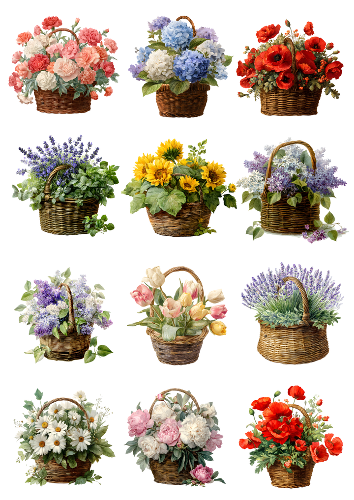 Reispapier für Decoupage, Blumenhintergrund, vollständig, Kat. Nr. 4809