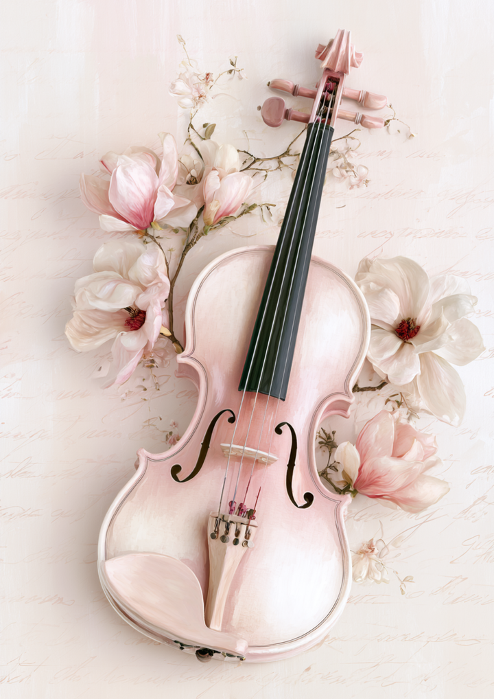Rice Paper For Decoupage  Romantic Violin - Instrument Motif Full  Cat. No. 9632