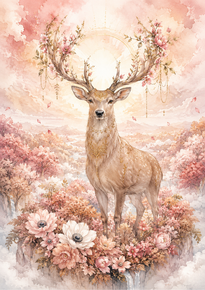 Rice Paper For Decoupage  Deer in Shabby Chic Full  Cat. No. 9655