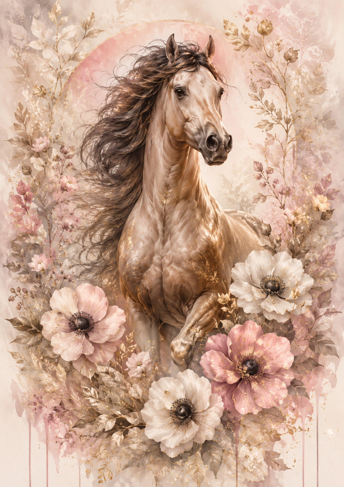 Rice Paper For Decoupage  Horse in Shabby Chic Full  Cat. No. 9656
