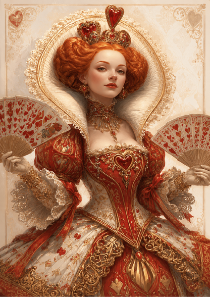 Rice Paper For Decoupage Queen of Hearts  Full  Cat. No. 9659