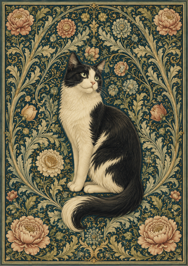 Rice Paper For Decoupage Cat on Green Backround Full Cat. No. 9765