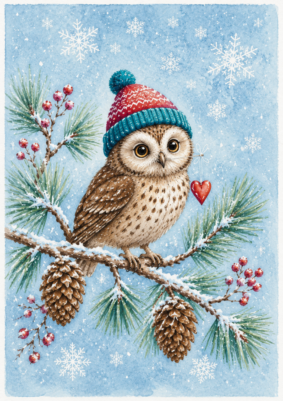 Rice Paper For Decoupage Winter Owl  Full Cat. No. 9770