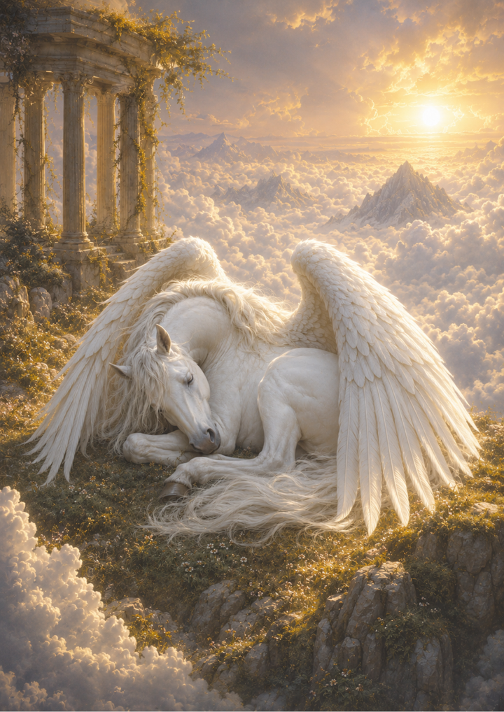 Rice Paper For Decoupage Sleeping Pegasus  Full Cat. No. 9773
