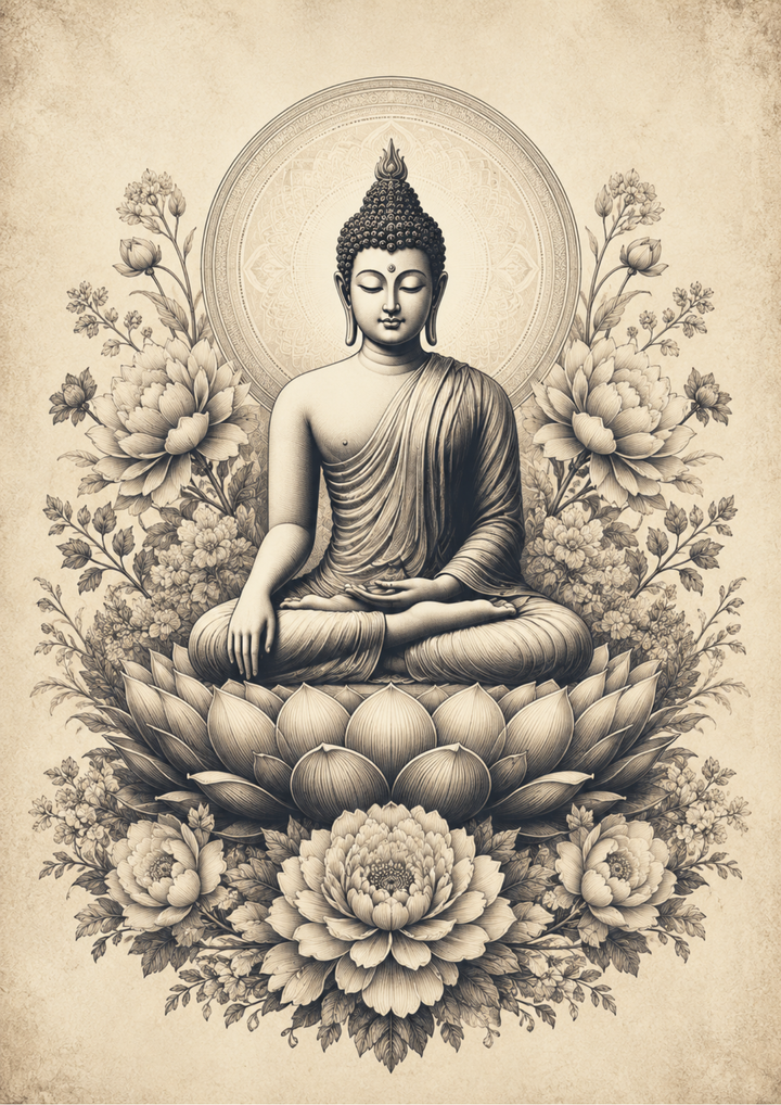 Rice Paper For Decoupage Vintage Buddha  Full Cat. No. 9774