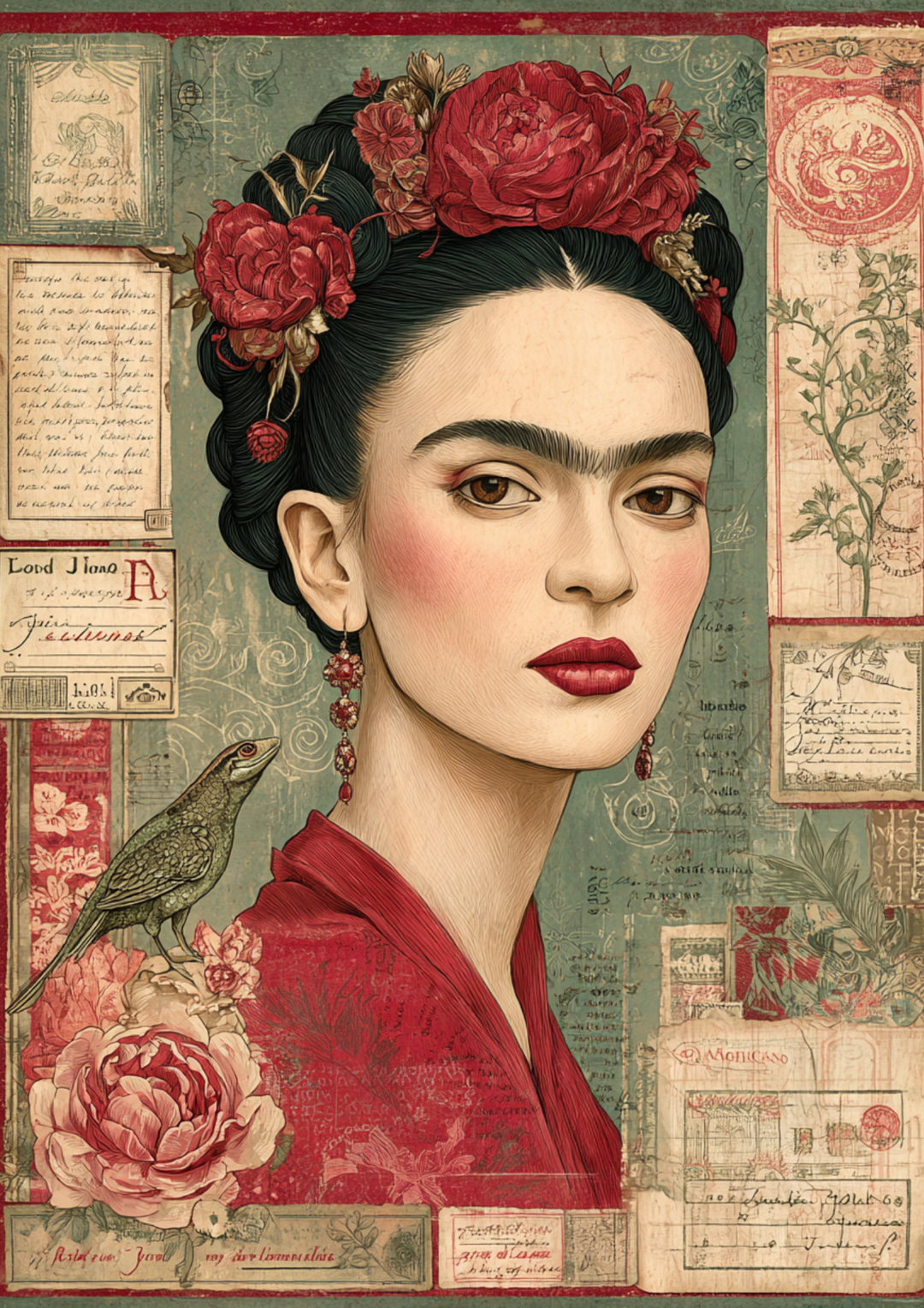 Rice Paper For Decoupage Frida Kahlo Portrait Full Cat. No. 9814