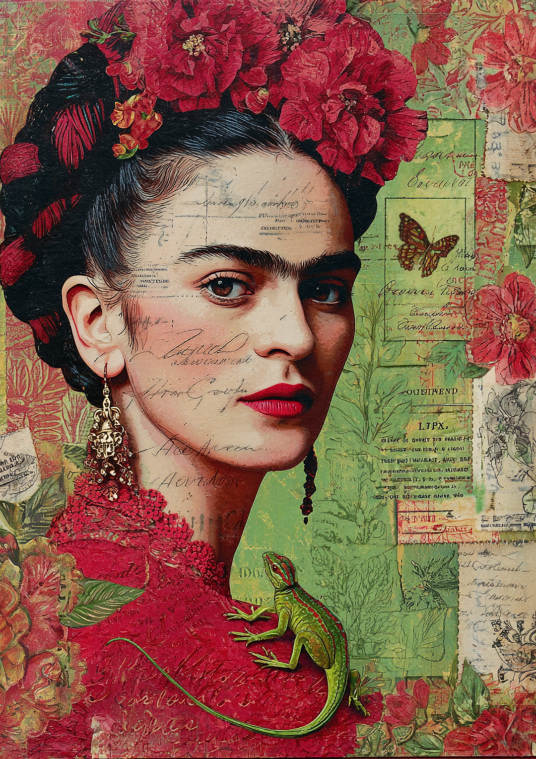 Rice Paper For Decoupage Frida Portrait Full Cat. No. 9815