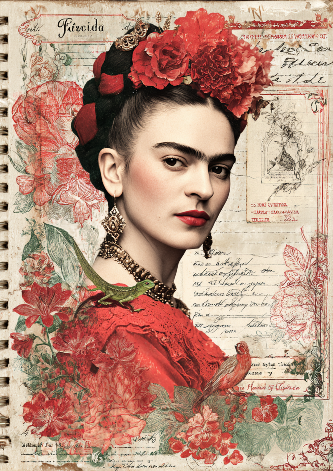 Rice Paper For Decoupage Frida Portrait Full Cat. No. 9817