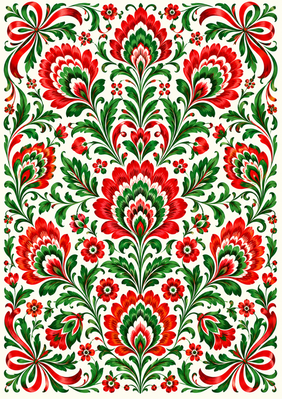 Rice Paper For Decoupage  Polish Folk Floral Pattern Full Cat. No. 9826