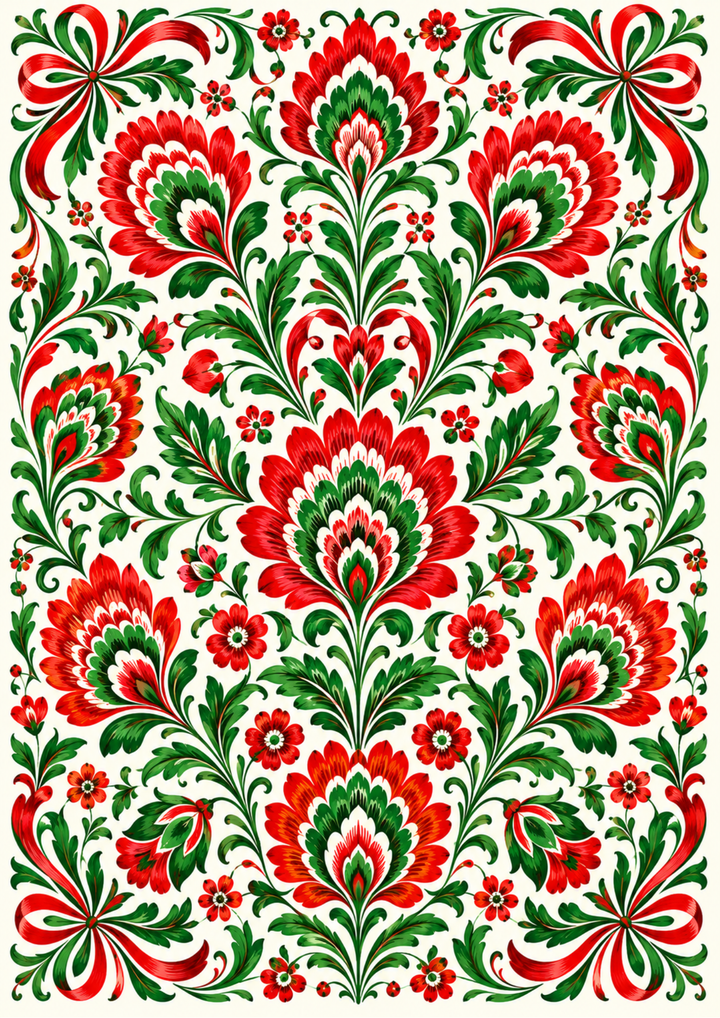 Rice Paper For Decoupage  Polish Folk Floral Pattern Full Cat. No. 9826