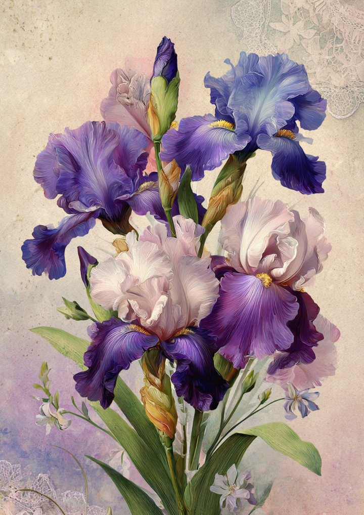 Reispapier für Decoupage, Blumenhintergrund, vollständig, Kat. Nr. 4809