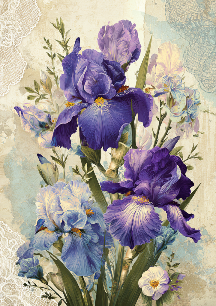Reispapier für Decoupage, Blumenhintergrund, vollständig, Kat. Nr. 4809