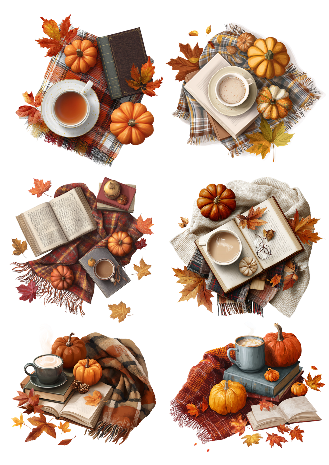 Rice Paper For Decoupage  Autumn Cozy Scene in Forest Collage Cat. No. 9848