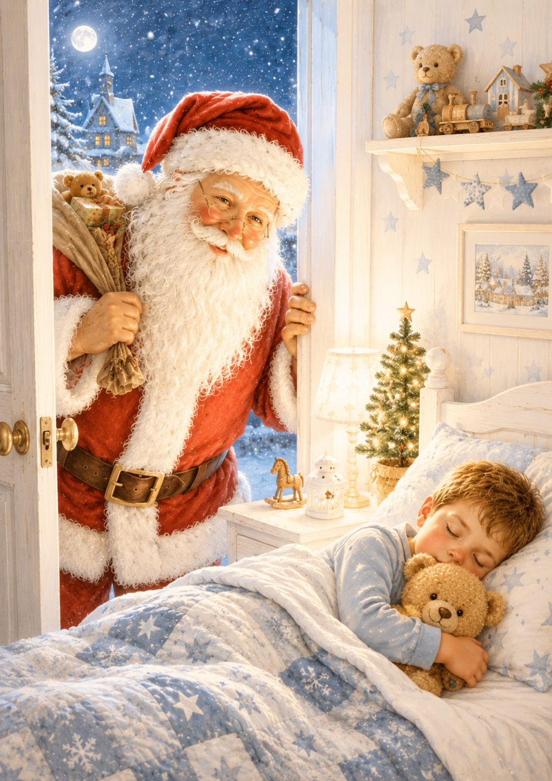 Rice Paper For Decoupage Knock Knock - Santa Here Full Cat. No. 9869