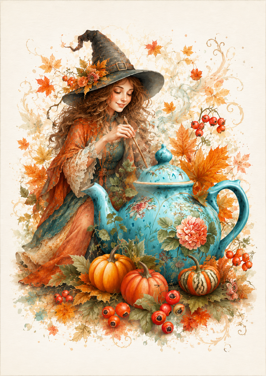 Rice Paper For Decoupage Halloween Witch &amp; Magic Kettle  Full Cat. No. 9871